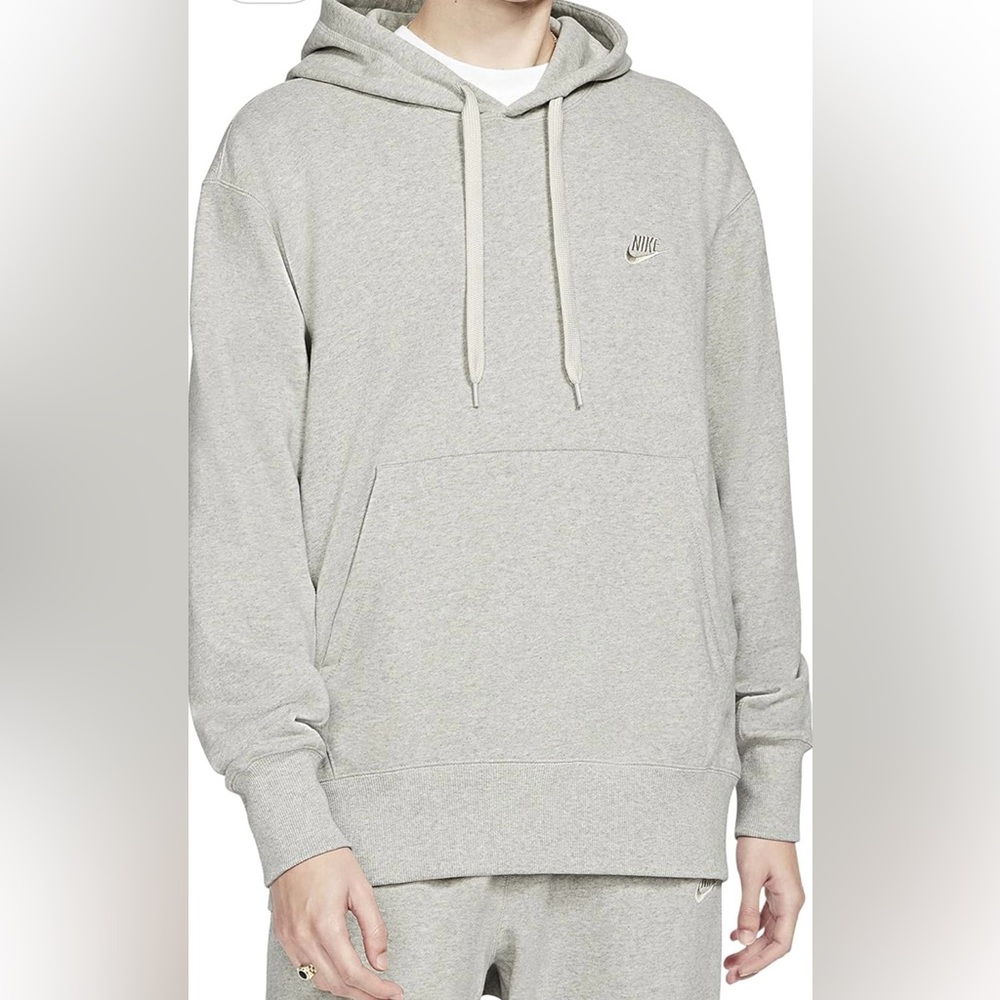 Nike Sportswear Classic Fleece Pullover Hoodie Grey Size XL